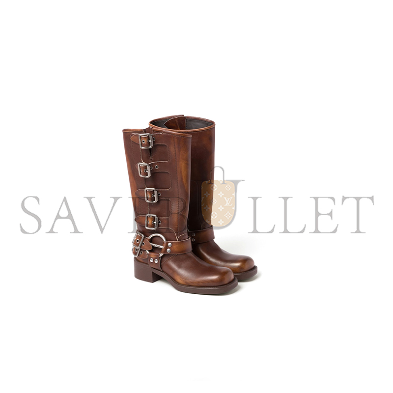 MIU MIU LEATHER BOOTS 5W792D